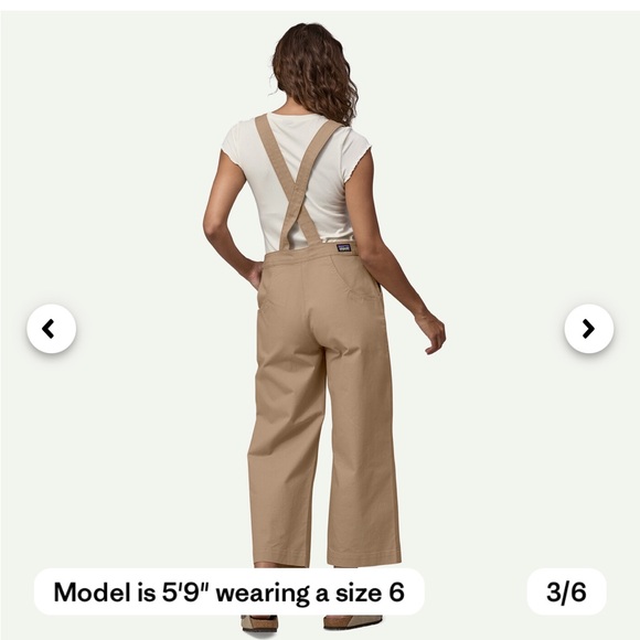 Women's Stand Up® Cropped Overalls Slate Patagonia Organic Cotton Workwear sz6 - Picture 3 of 12